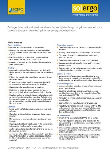 Solergo - Photovoltaic engineering - Electro Graphics