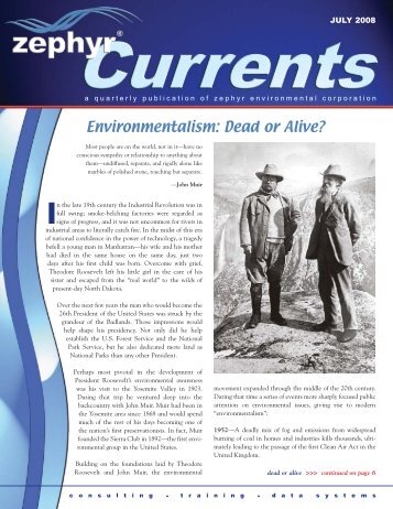 Environmentalism: Dead or Alive? - Zephyr Environmental Corporation