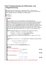 Der Fundamentalsatz der Differential- und Integralrechnung