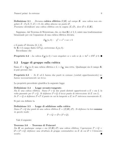 Numeri primi: la certezza - Dipartimento di Matematica