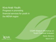 Kiva Arab Youth: - Youth Economic Opportunities