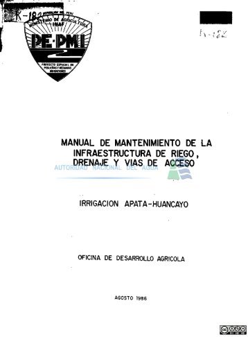 manual de mantenimiento de la infraestructura de riego, drenaje y ...