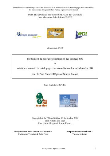 Proposition de nouvelle organisation des donnÃ©es SIG et crÃ©ation d ...