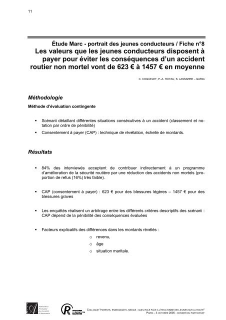 Ãtude MARC (MobilitÃ©, Attitudes, Risques et Comportements)