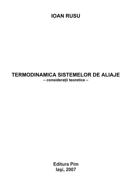 Termodinamica sistemelor de aliaje - PIM Copy