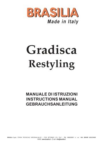 MANUALE DI ISTRUZIONI INSTRUCTIONS MANUAL ...