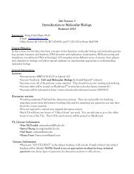 Introduction to Molecular Biology - UCLA