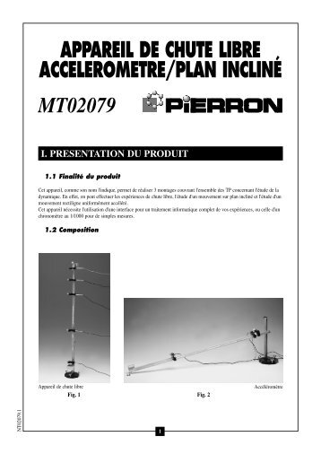 Appareil de chute libre / accÃ©lÃ©romÃ¨tre / plan inclinÃ© - Pierron