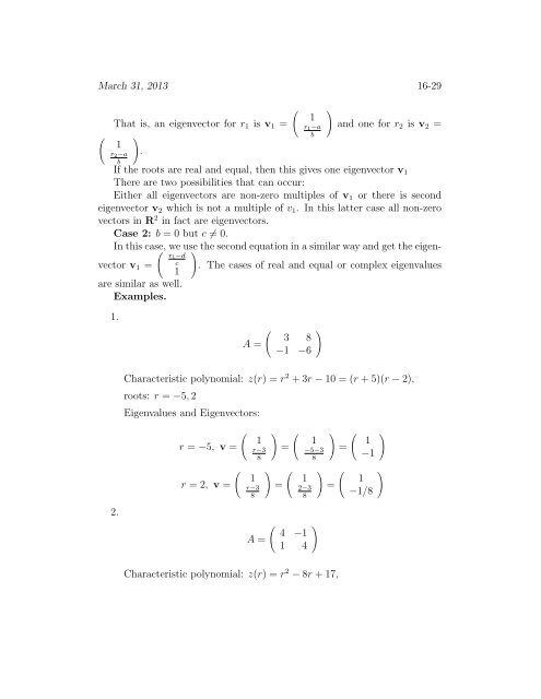 16. Systems of Linear Equations 1 Matrices and Systems of Linear ...