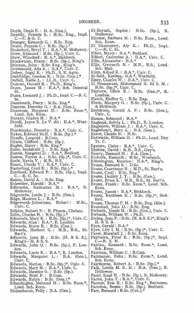 Graduates list 1932 - Senate House Libraries - University of London