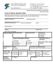 Download the Facility Rental Request Form - City of St.Catharines