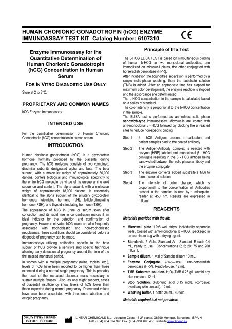 Human Chorionic Gonadotropin Hcg Enzyme Balmed - 