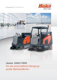 Prospekt Hako Kehrsaugmaschine Hako-Jonas 1200 1500