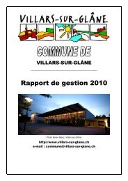 Rapport de gestion 2010 - Villars-sur-GlÃ¢ne