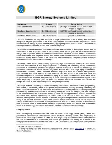 BGR Energy Systems Limited - ICRA