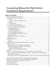 Counseling Manual for High School Graduation Requirements