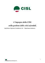 L'impegno della CISL nella gestione delle crisi aziendali.