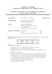 Course outline - Department of Mathematics & Computer Science ...