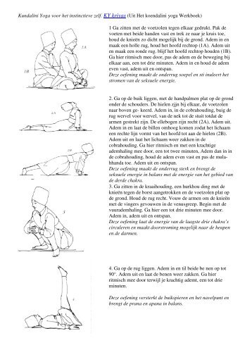 Kundalini Yoga voor het instinctieve zelf. KY kriyas (Uit ... - Pinklotus