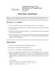 Topic Notes: Input/Output - Courses