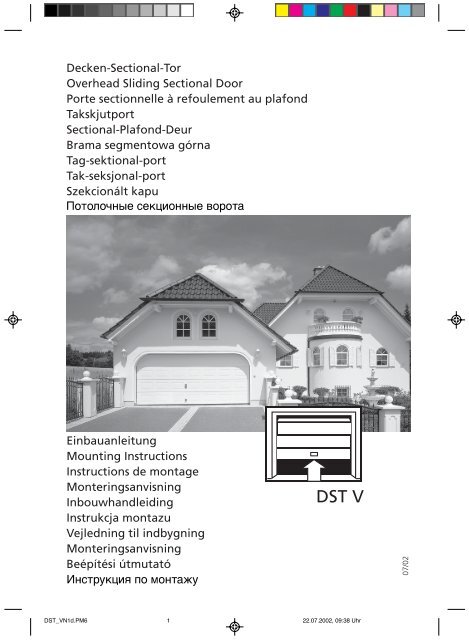 EURO Deckensektionaltor bis April 2006 vormontiert - Textteil