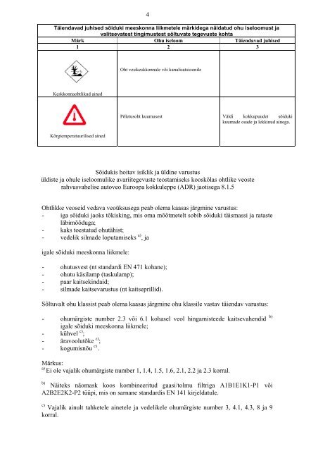 ADR KOHASED KIRJALIKUD JUHISED Tegevused ... - UNECE