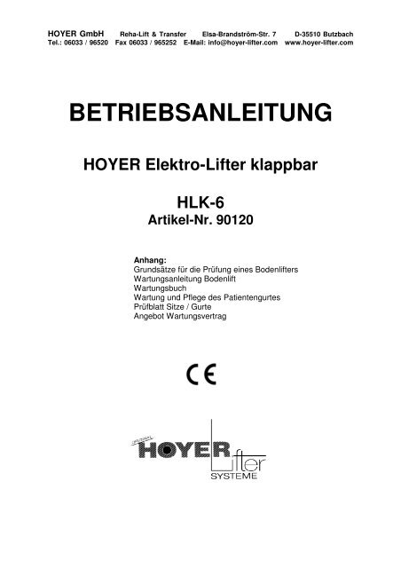 Hoyer HLK 6H - BEP MCB Medicenter