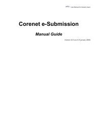 Corenet E-Submission User Manual
