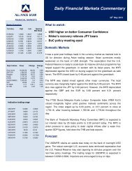 Daily Financial Markets Commentary - Alliance Bank Malaysia Berhad