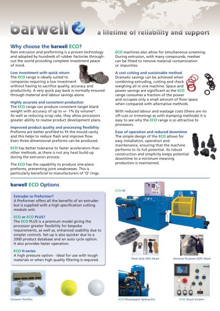 ECO preformer - barwell