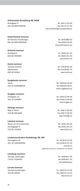 Matrikel 2012 Uppdaterad 2012-06-15 - Avfall Sverige