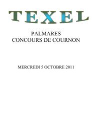 PALMARES CONCOURS SPECIAL MOUTONS CHAROLLAIS