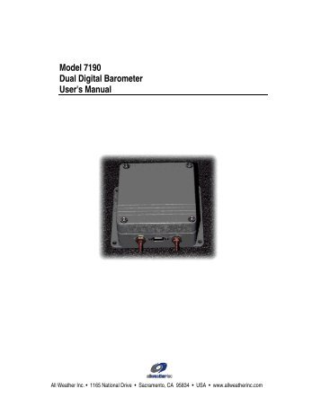 7190 Barometric Pressure Sensor - All Weather Inc