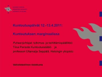 KuntoutuspÃ¤ivÃ¤t 12.-13.4.2011: Kuntoutuksen ... - Kuntoutusportti