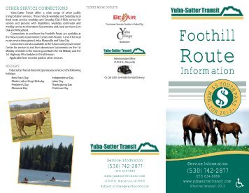 Foothill Brochure - Yuba Sutter Transit