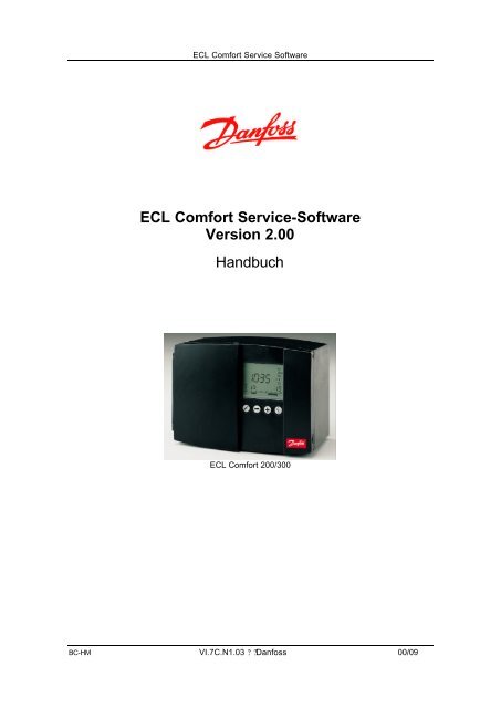 ECL Comfort Service-Software Version 2.00 Handbuch