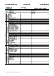 Vessel Specification Questionnaire