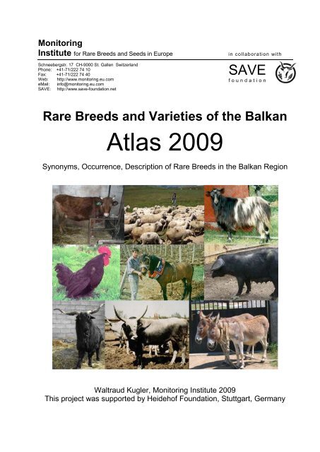 Rare Breeds and Varieties of the Balkan - Safeguard for Agricultural ...