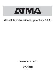 Manual de instrucciones, garantÃ­a y S.T.A. LAVAVAJILLAS ... - Atma