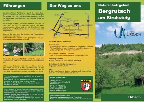 Bergrutsch am Kirchsteig - Gemeinde Urbach