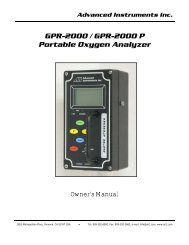 GPR-2000 Portable Oxygen Analyzer - Advanced Instruments Inc.