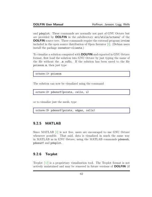 DOLFIN User Manual - FEniCS Project