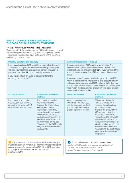 GST – completing your activity statement - Australian Taxation Office