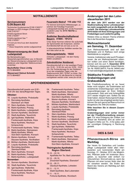 und Mitteilungsblatt der Stadt Ludwigsstadt