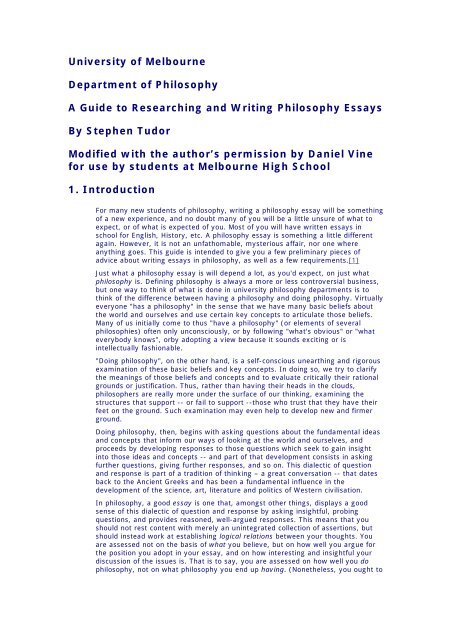 example of essay in philosophy