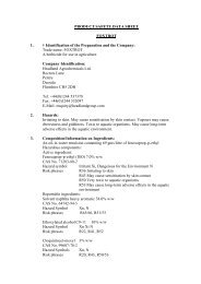 PRODUCT SAFETY DATA SHEET FOXTROT 1. â  Identification of ...