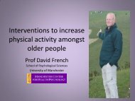 Interventions to increase physical activity amongst older people