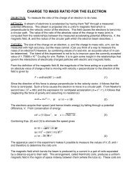 CHARGE TO MASS RATIO FOR THE ELECTRON - CBU