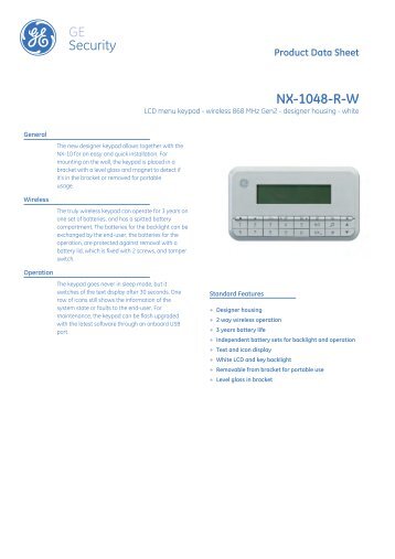 NX-1048-R-W - DATASHEET - HQ - Elvey Security Technology