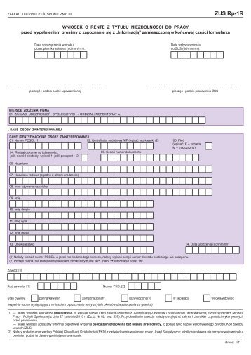 ZUS Rp-1R - Główna Strona ZUS